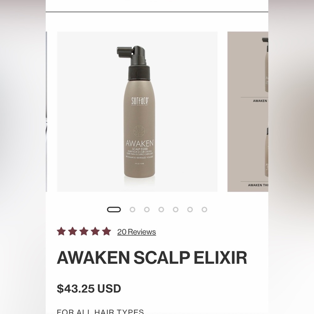 Surface Awaken Scalp Elixir Spray 4 ounces never opened